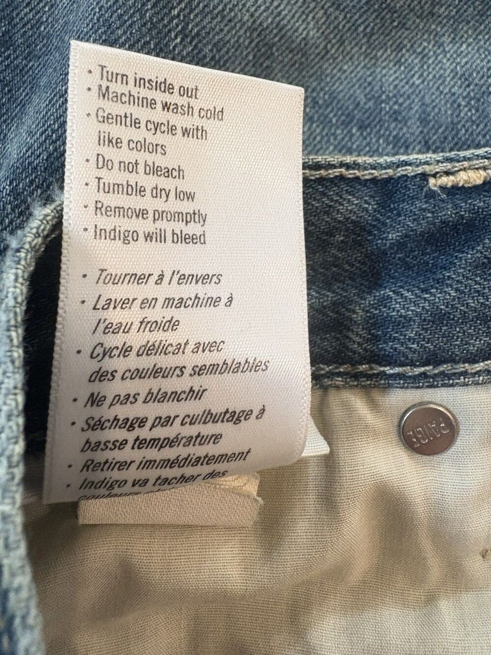 PAIGE womens Billy Crop Covered Button Fly Jeans size 25 The Roxy 27" inseam - Picture 13 of 13